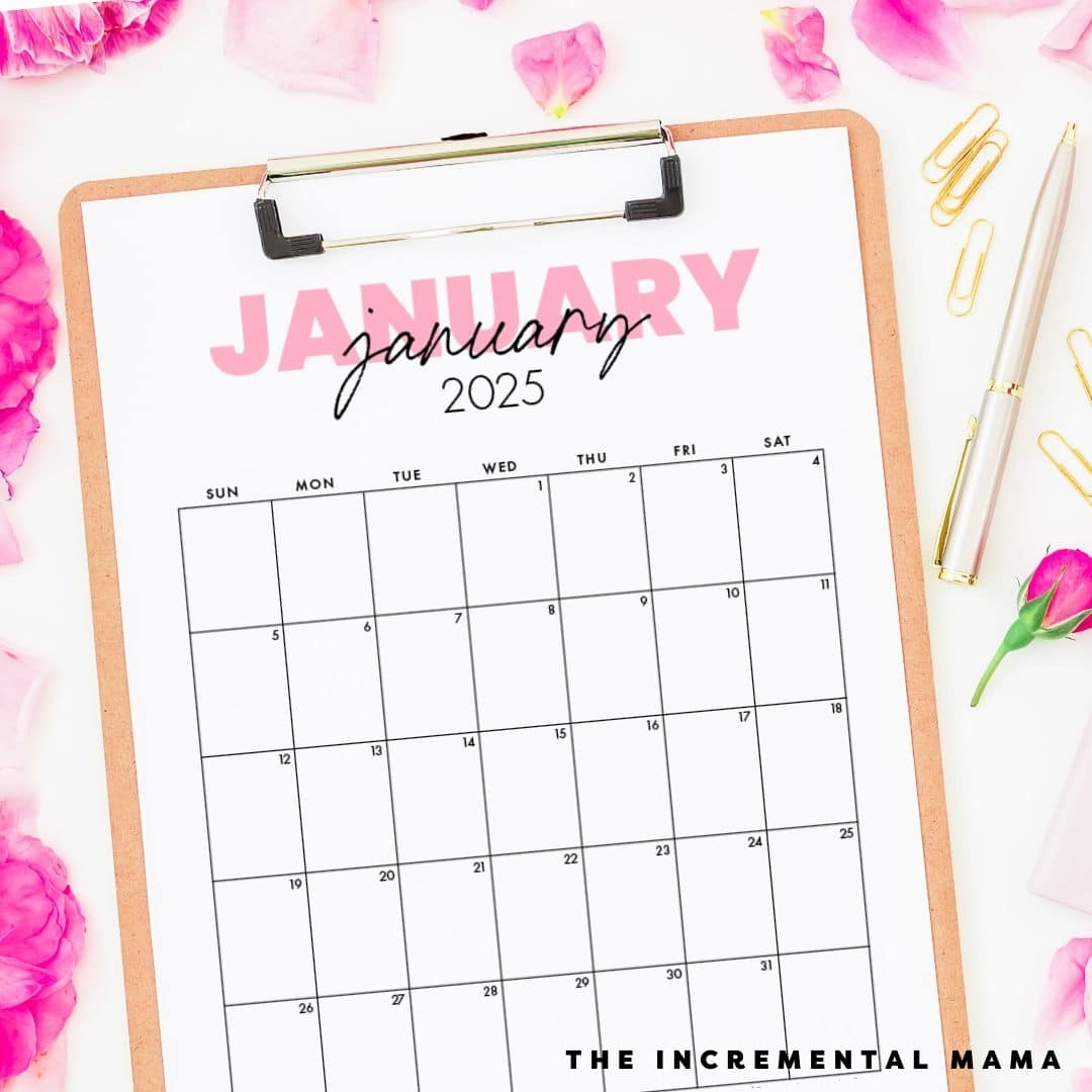 Free Printable 2025 Pink Calendar Templates The Incremental Mama