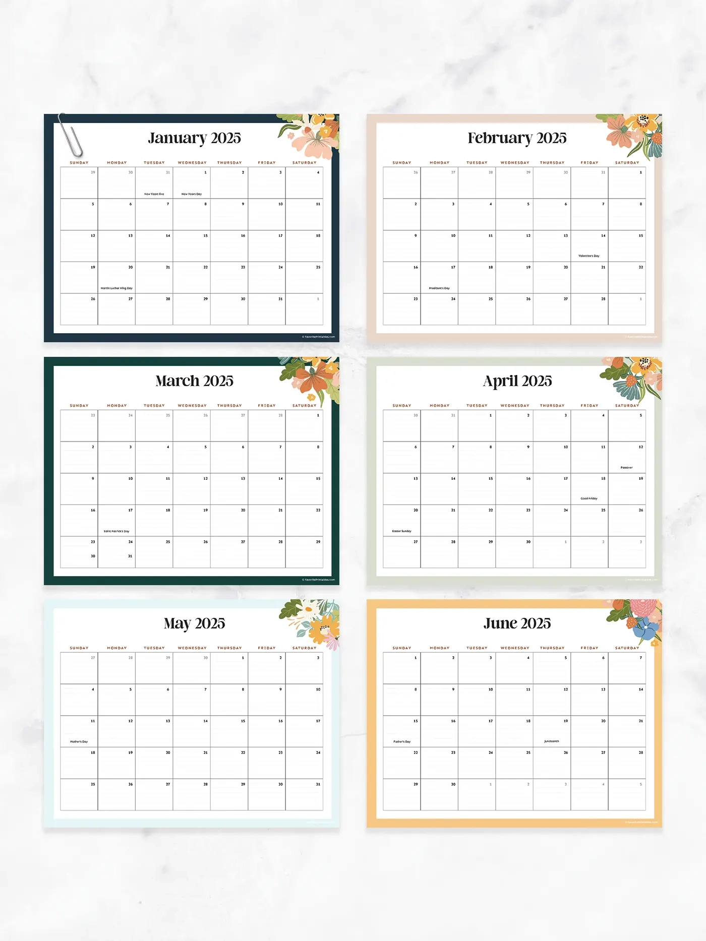 Free Printable 2025 Printable Calendar With Holidays Favorite Printables