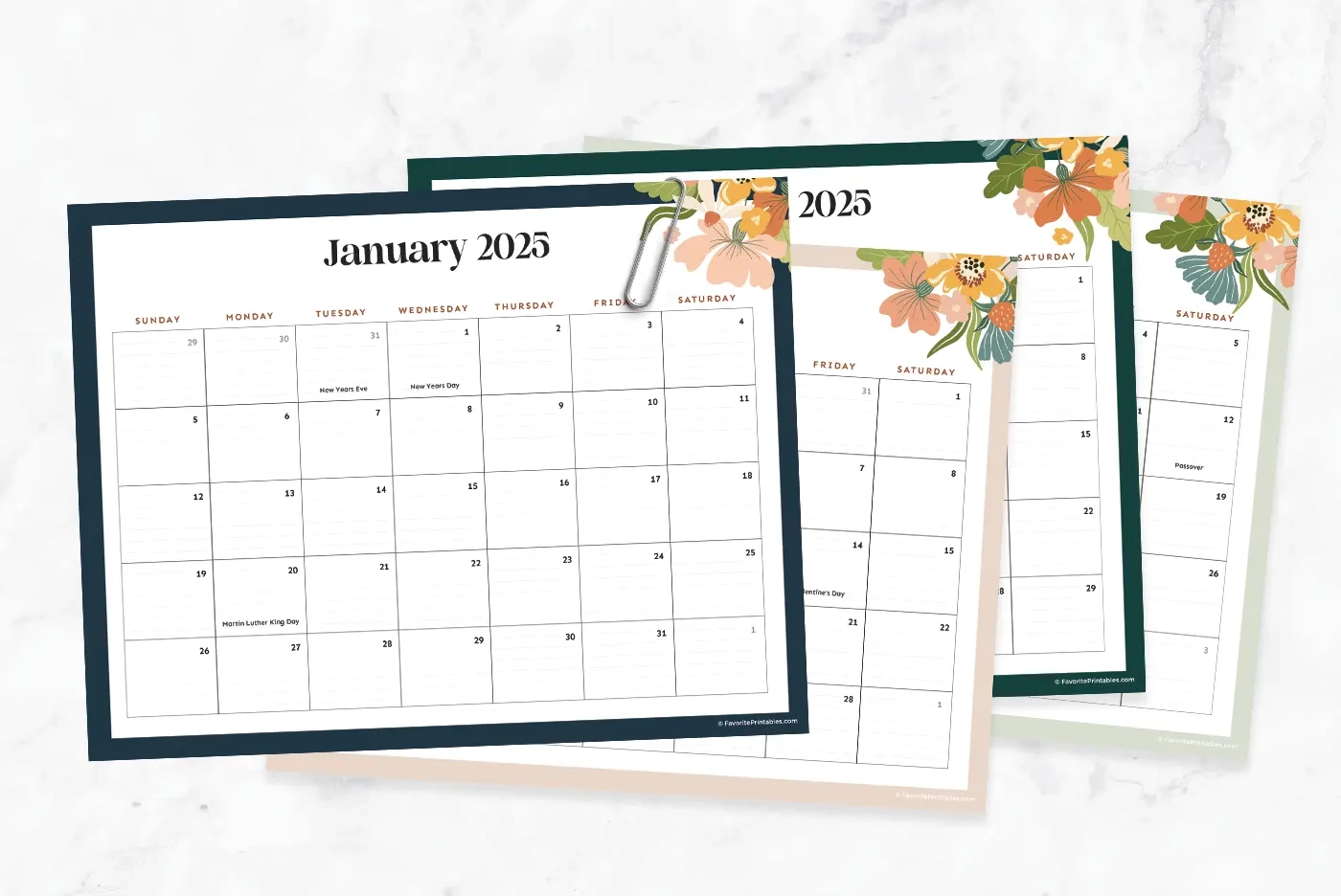 Free Printable 2025 Printable Calendar With Holidays Favorite Printables