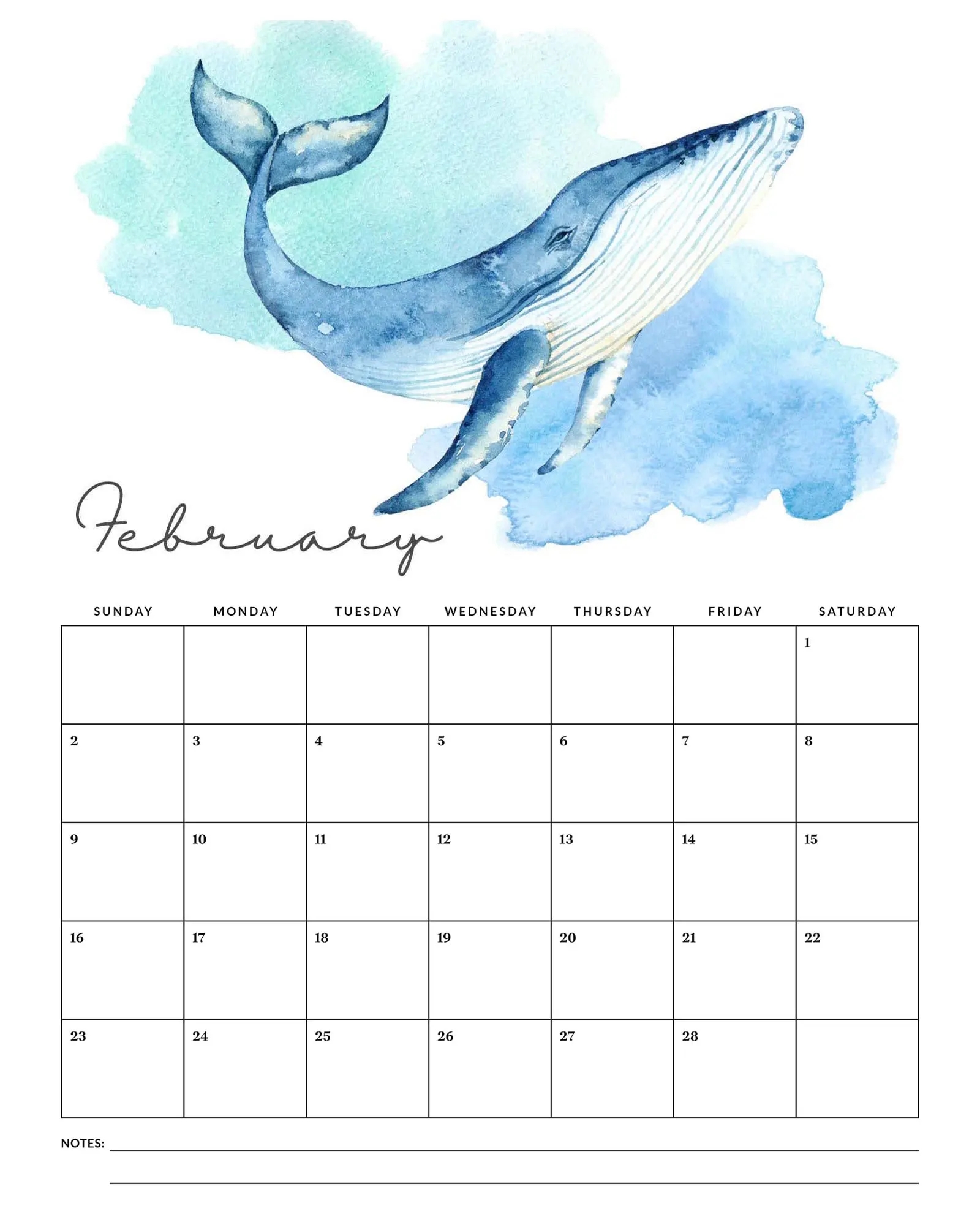 Free Printable 2025 Under The Sea Calendar The Cottage Market