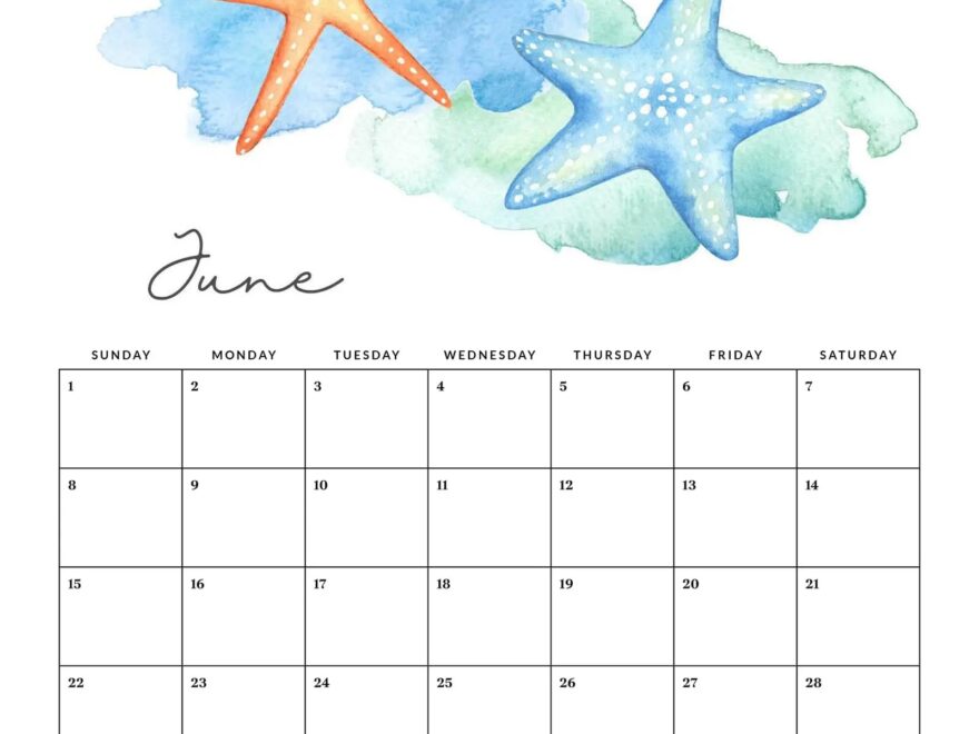 Free Printable 2025 Under The Sea Calendar The Cottage Market