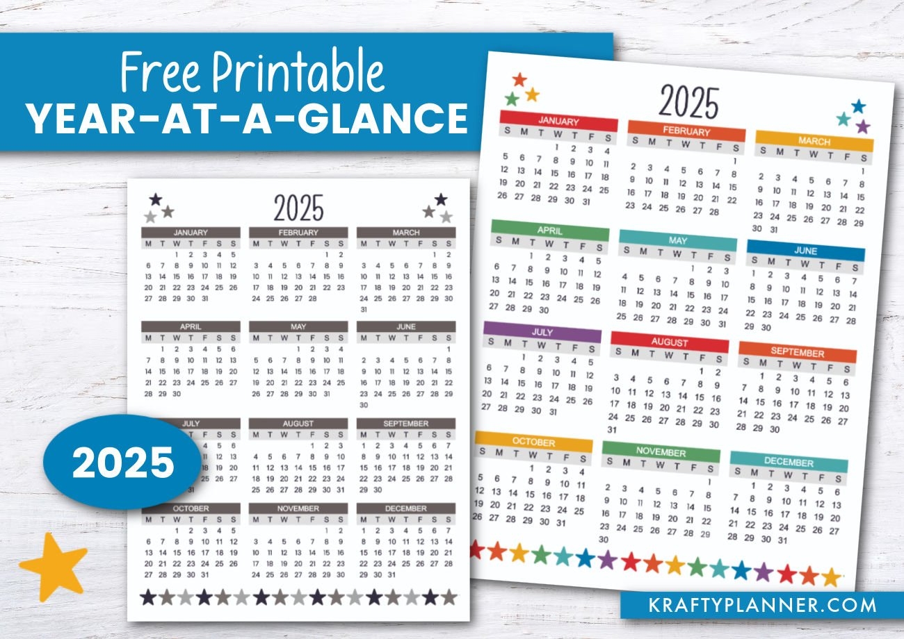 2025 Year Blank Calendar