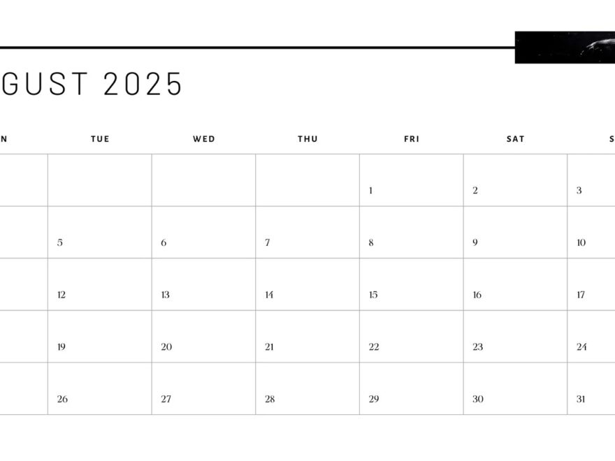 Free Printable August 2025 Calendar Templates Canva