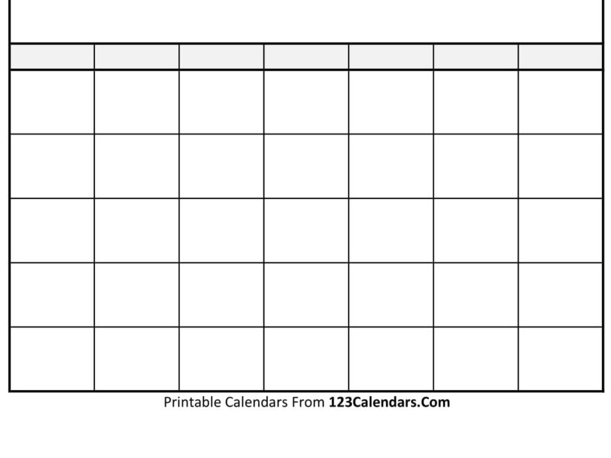 Free Printable Blank Calendar 123Calendars