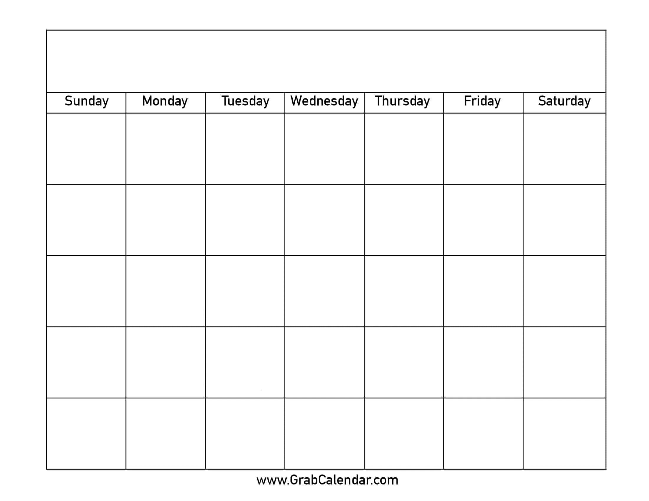 Free Printable Blank Calendar 2025 Templates