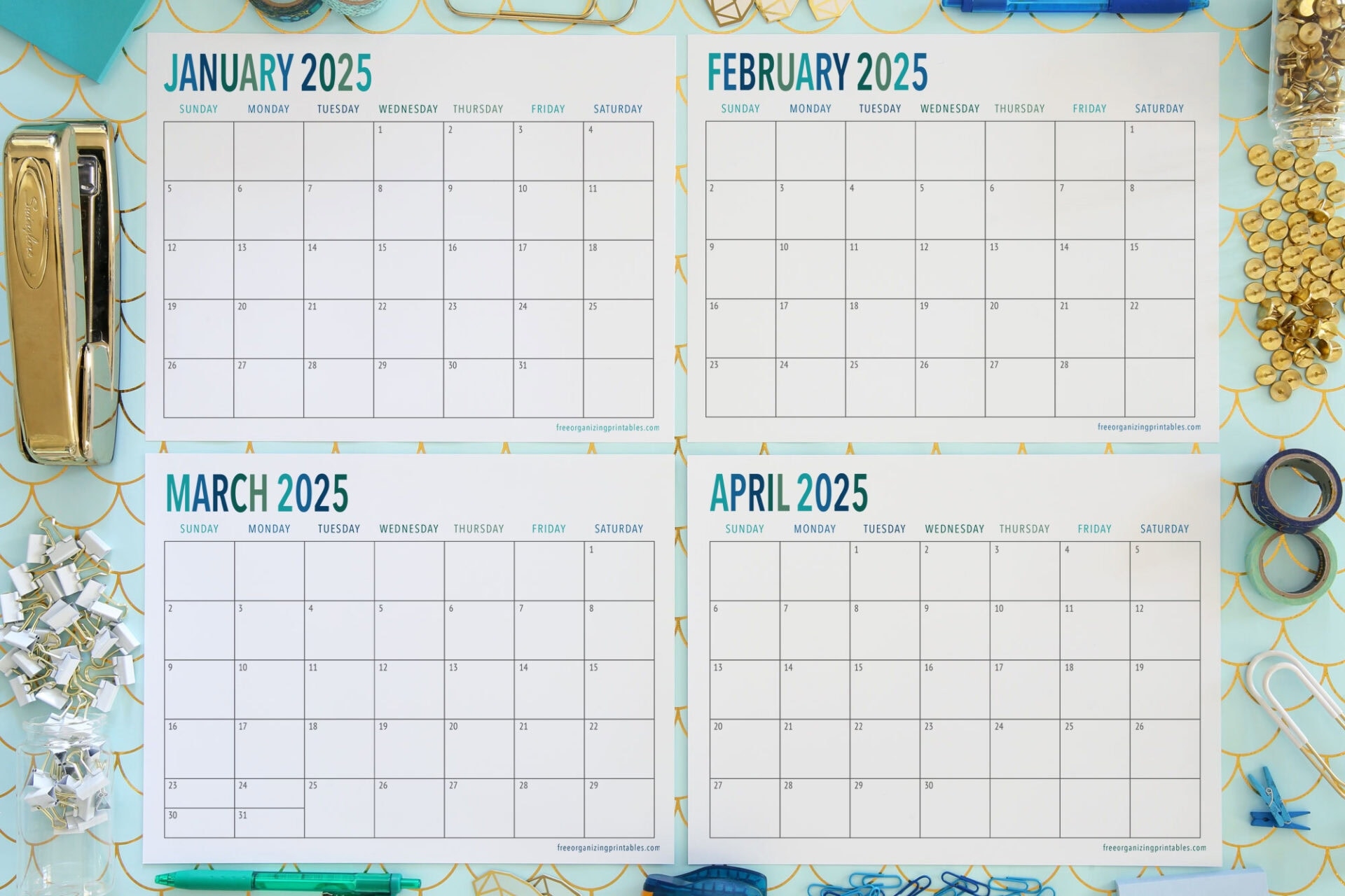 Free Printable Calendar 2025 Free Organizing Printables