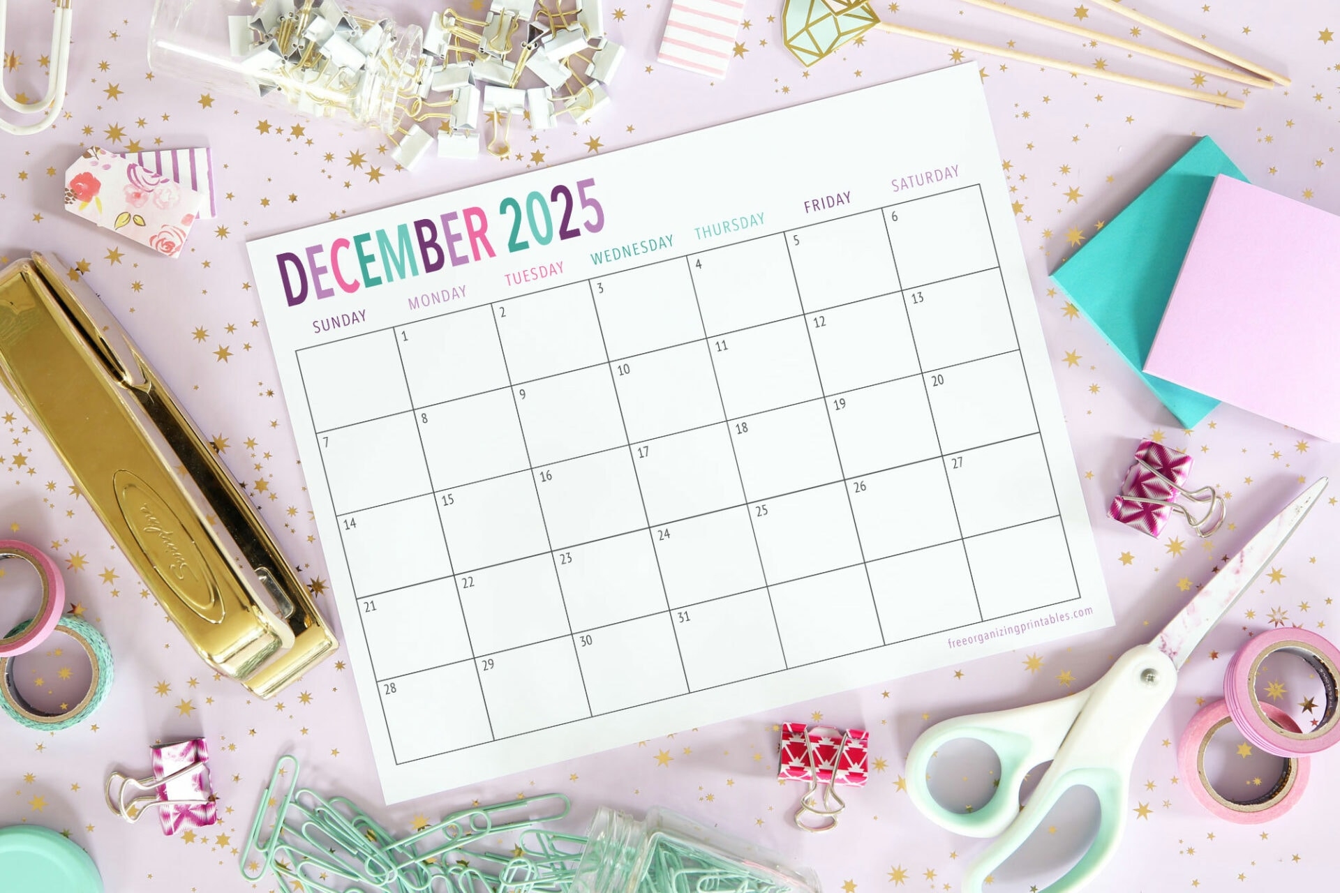 Free Printable Calendar 2025 Free Organizing Printables