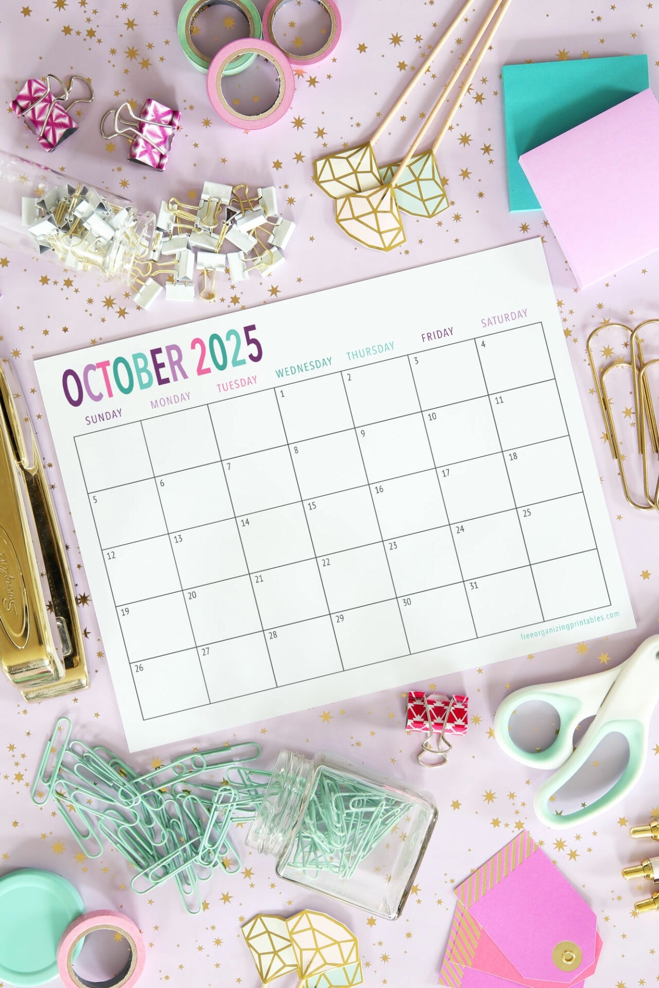 Free Printable Calendar 2025 Free Organizing Printables