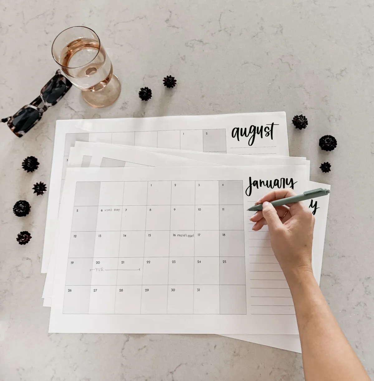 2025 Blank Print Calendar