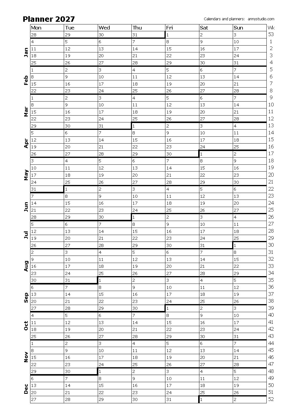 Free Printable Calendars And Planners 2025 2026 And 2027