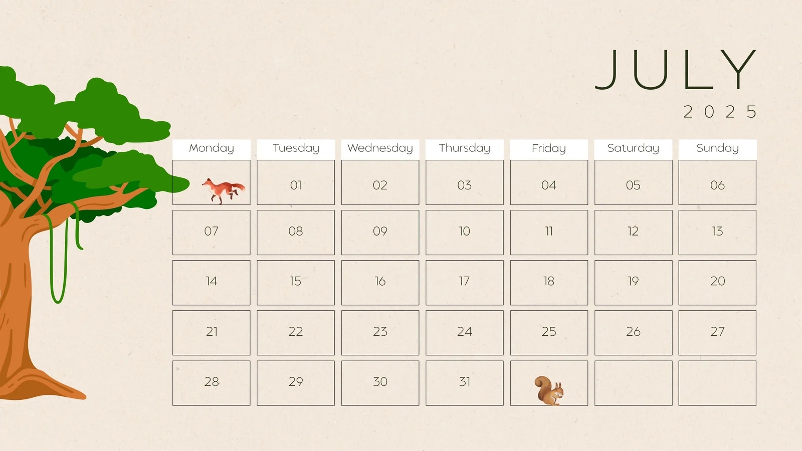 Free Printable Custom July 2025 Calendar Templates Canva