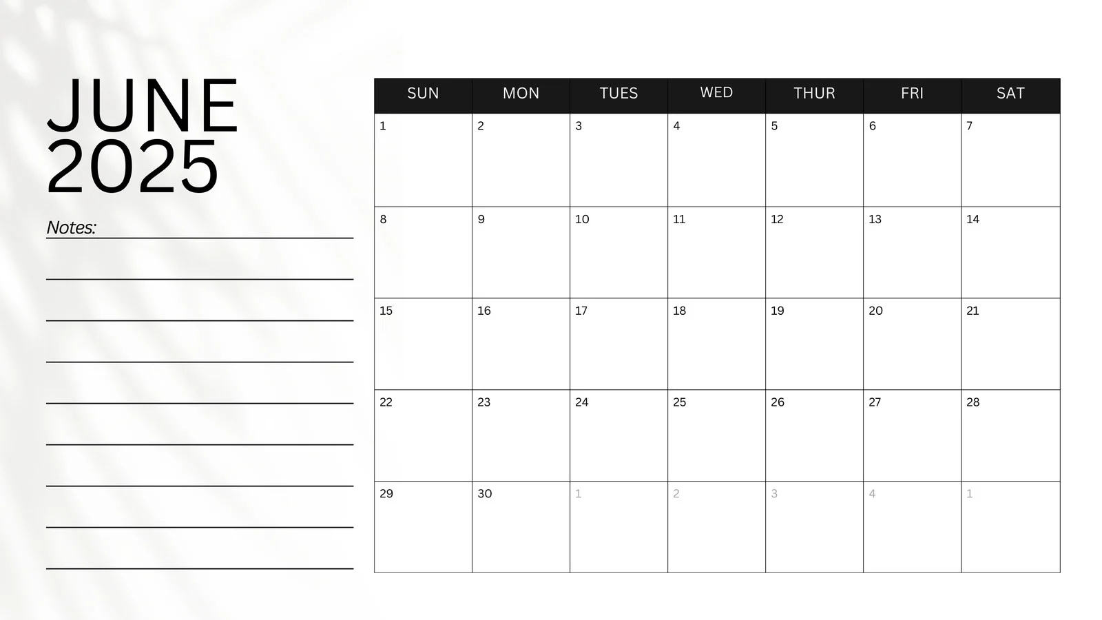 Free Printable Custom June 2025 Calendar Templates Canva