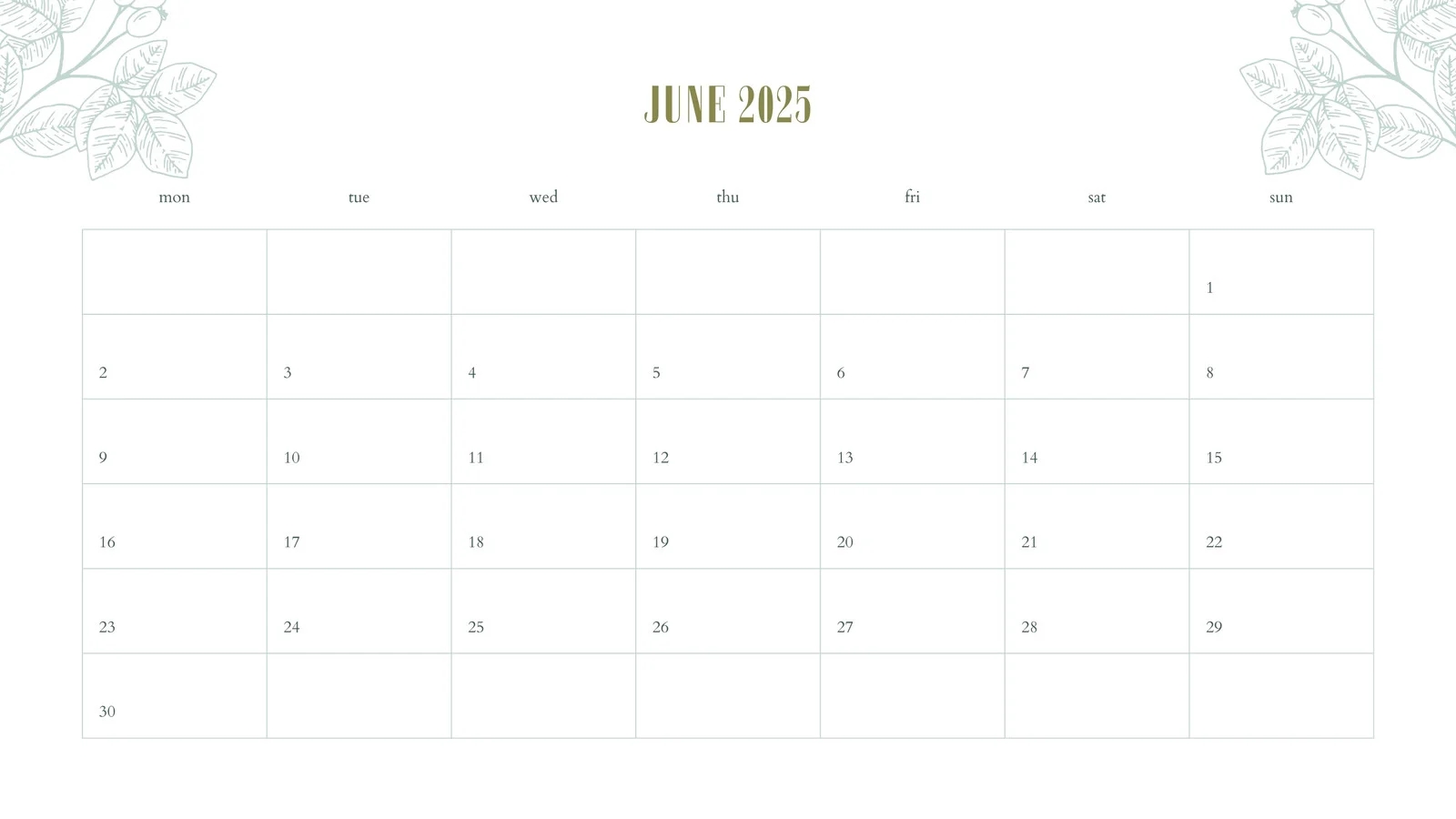 Free Printable Custom June 2025 Calendar Templates Canva
