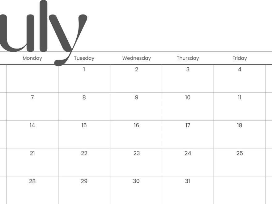 Free Printable Customizable Monthly Calendar Templates Canva