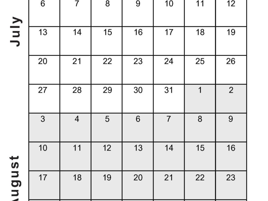 Free Printable July August 2025 Calendar Calendarkart