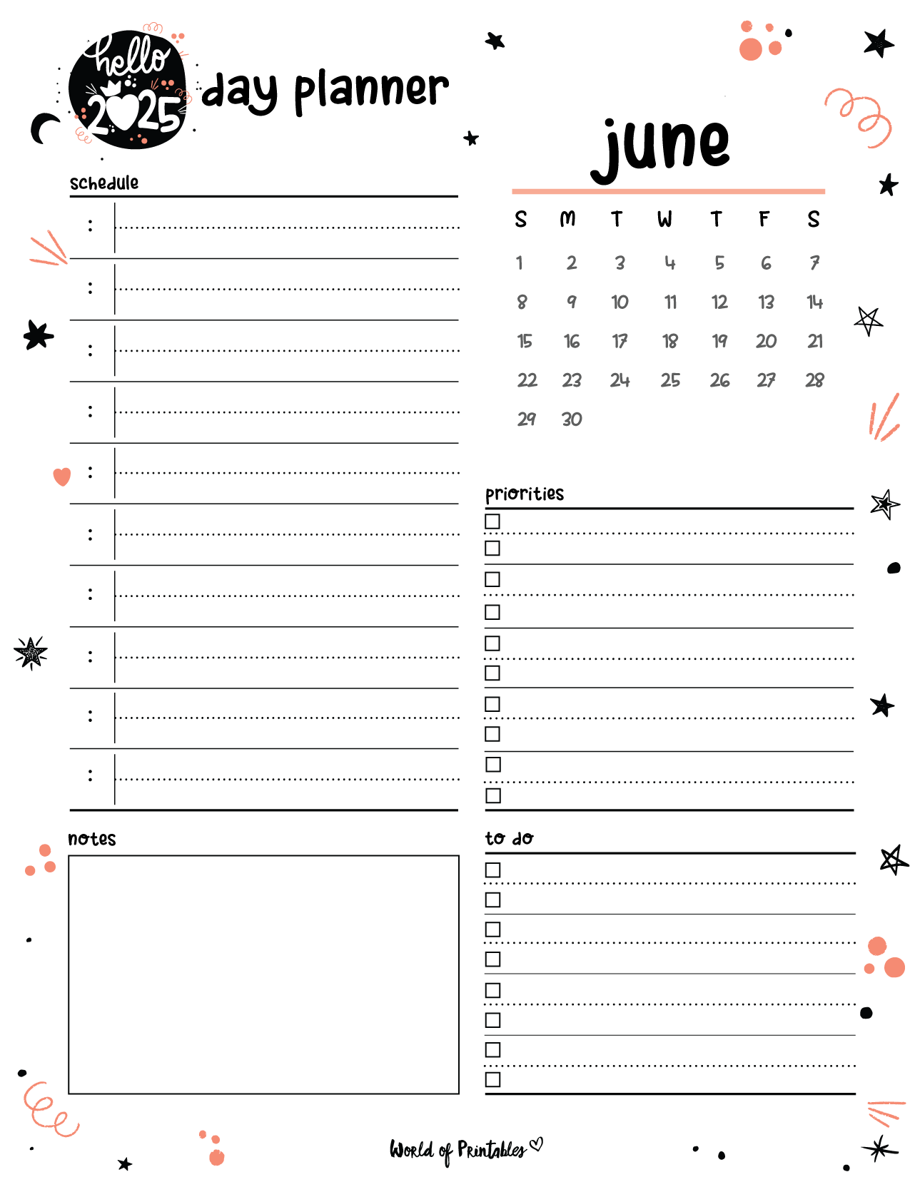 Free Printable June 2025 Planners World Of Printables