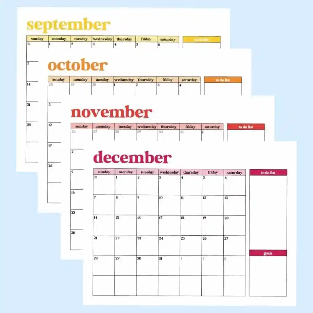 Blank Calendar September October 2025