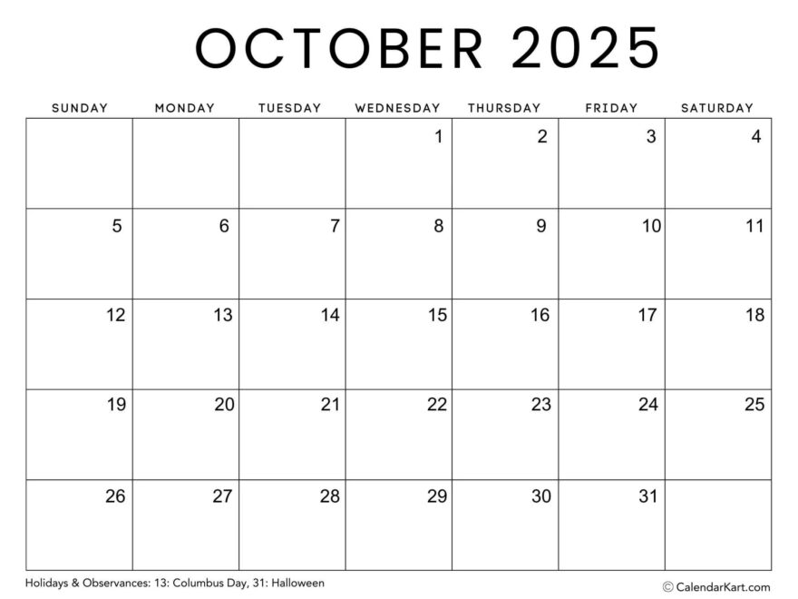 Free Printable Monthly Calendars 2025 CalendarKart