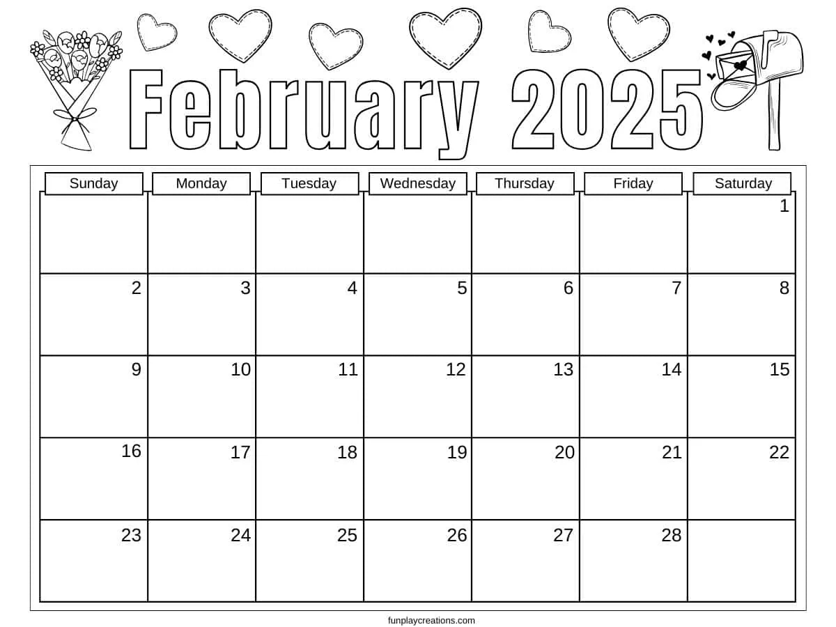 Blank Calendar For Kids 2025