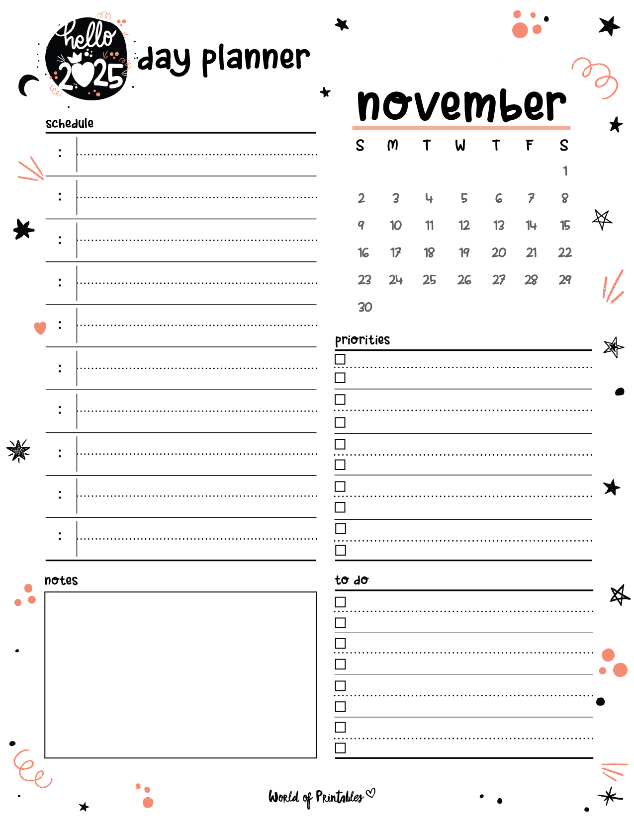Free Printable November 2025 Planners World Of Printables
