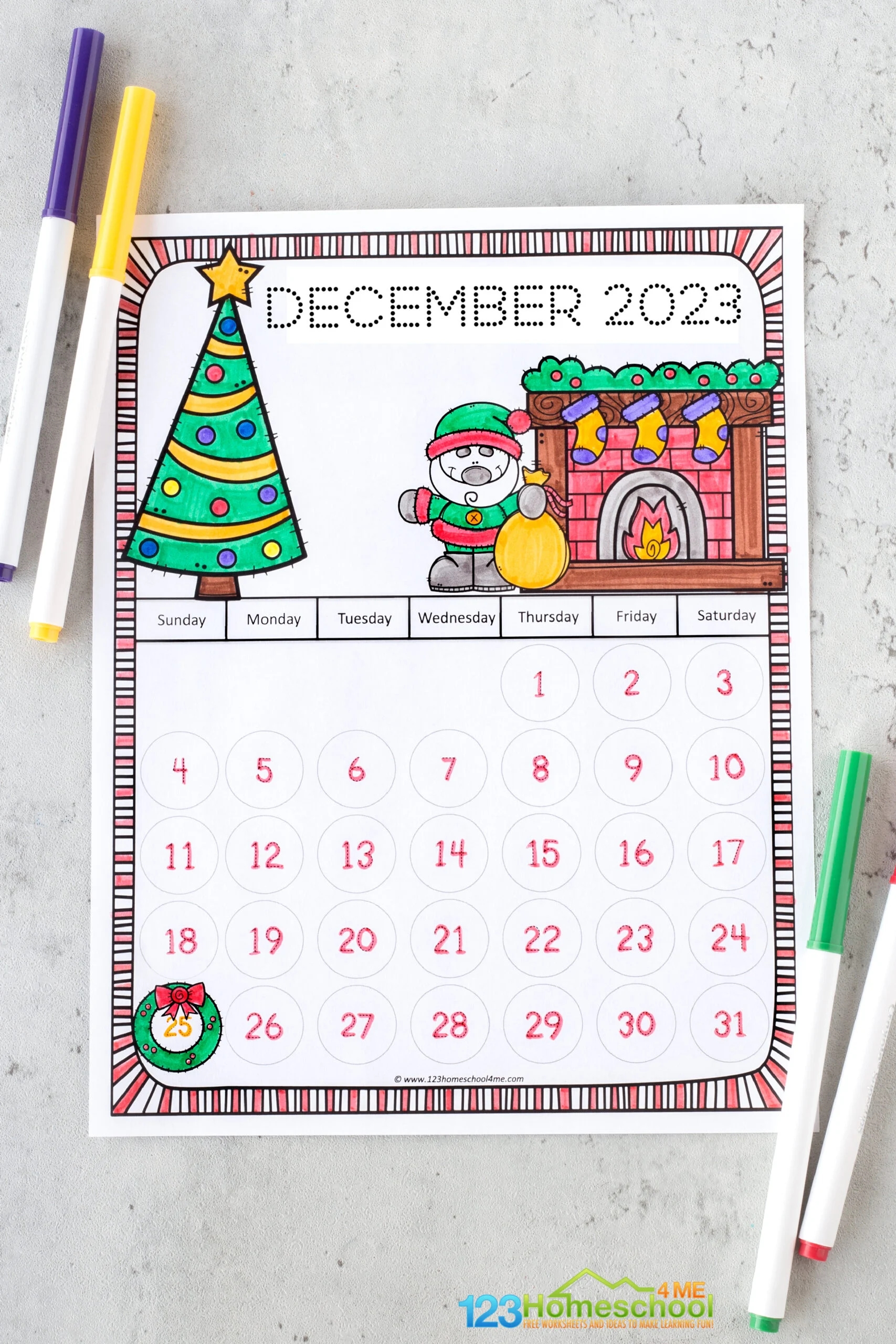 August 2025 Kindergarten Blank Calendar