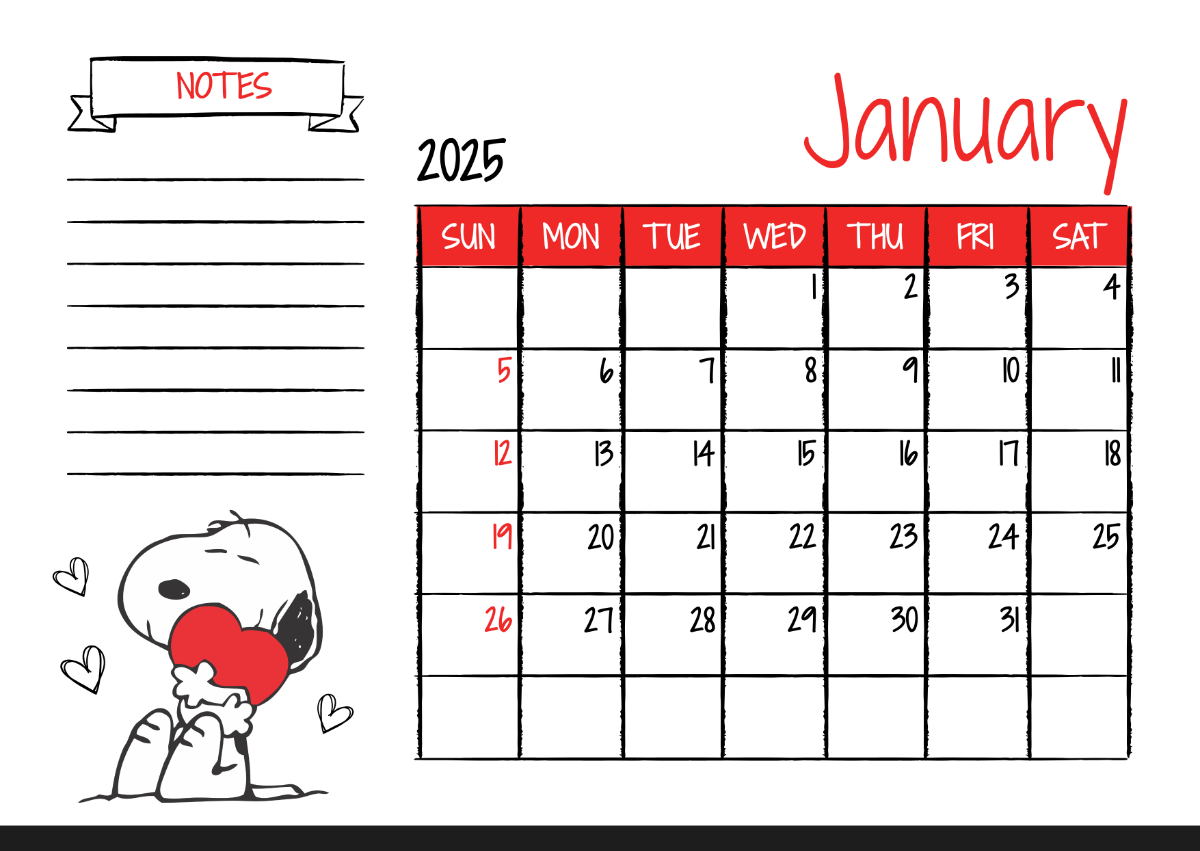 Blank Calendar Free Printable 2025