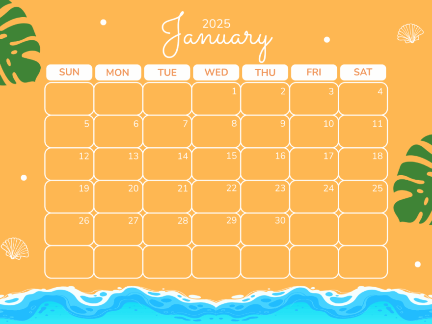 Free Summer 2025 Calendar Template To Edit Online
