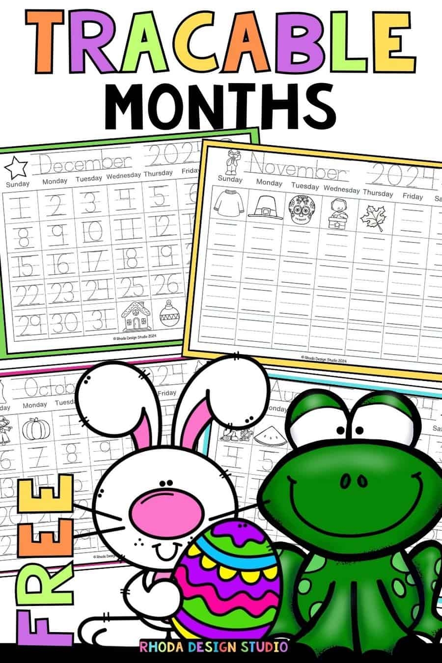 Free Traceable Calendar Pages Months Of The Year Worksheets