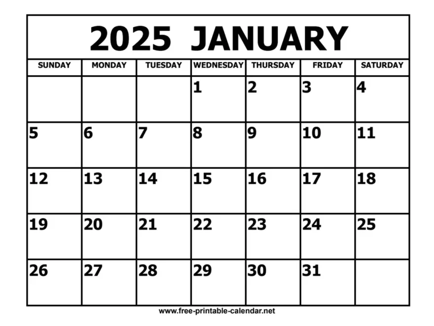 January 2025 Calendar