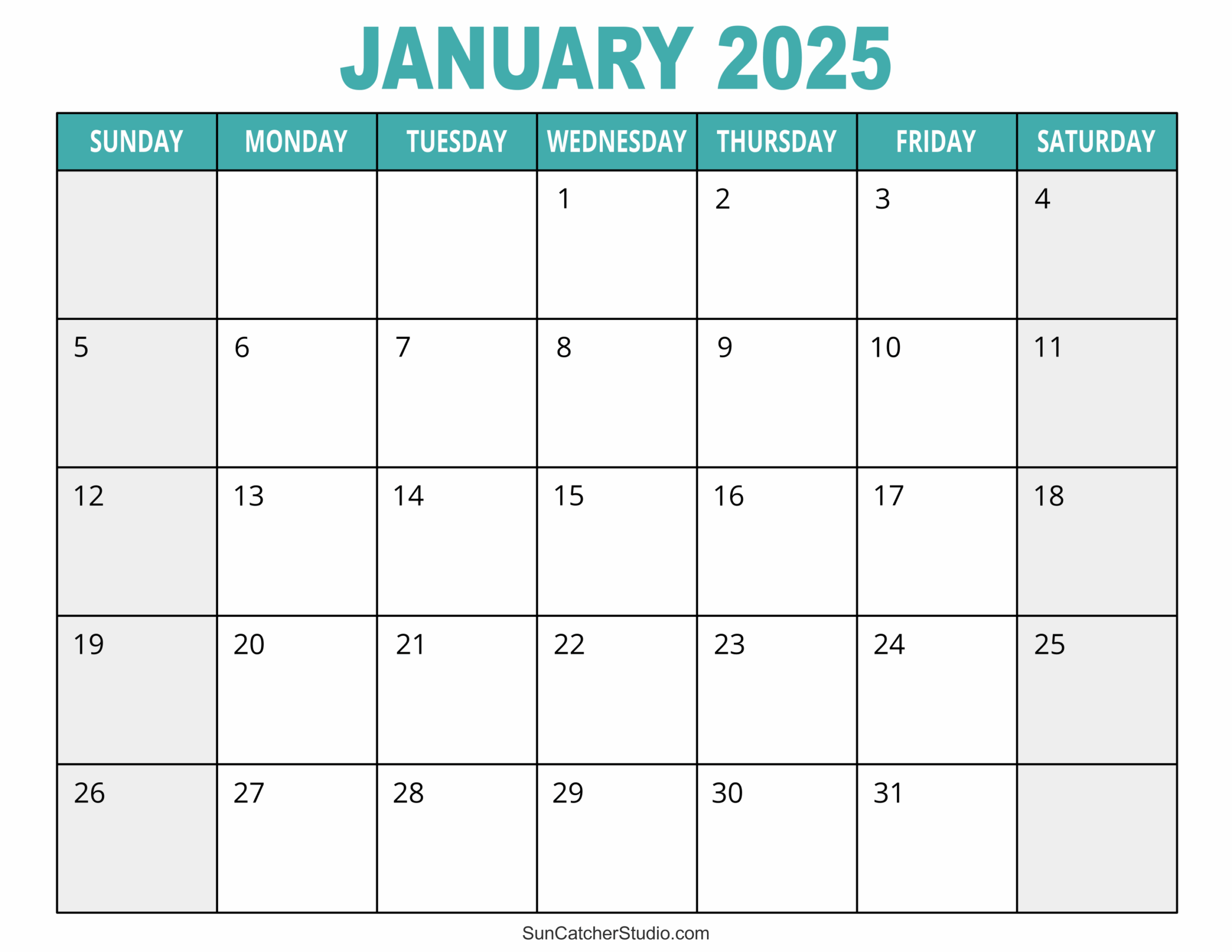 January 2025 Calendar Free Printable Free Printables Monograms Design Tools Patterns DIY Projects
