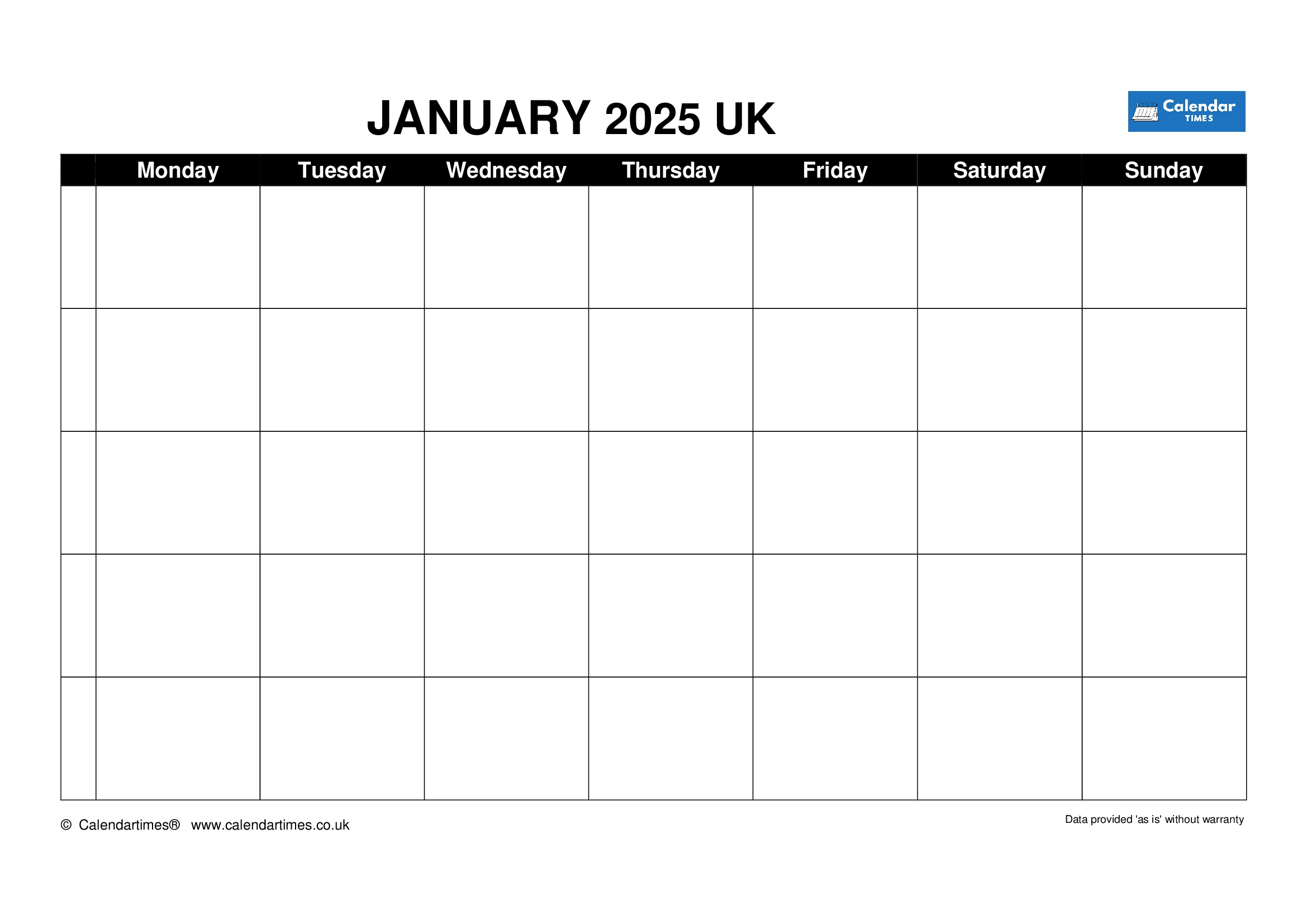 January 2025 Calendar Printable UK Holidays Made Easy