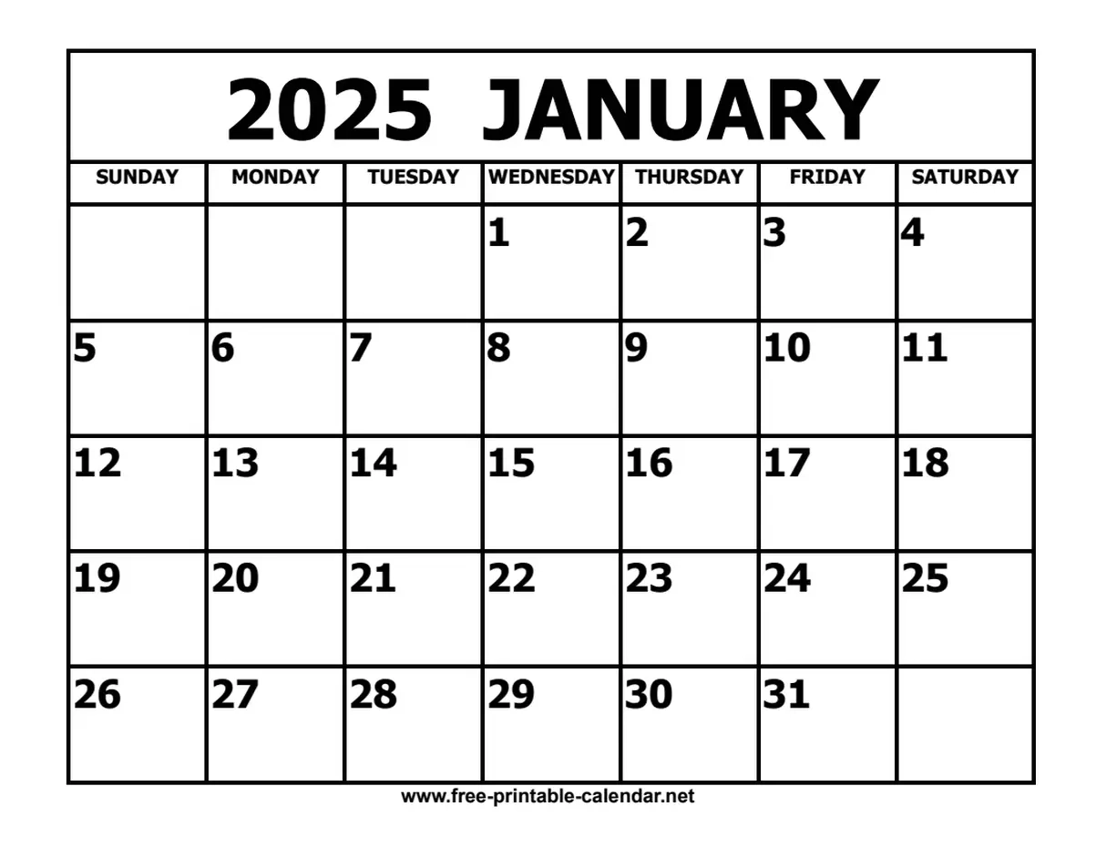 January 2025 Calendar
