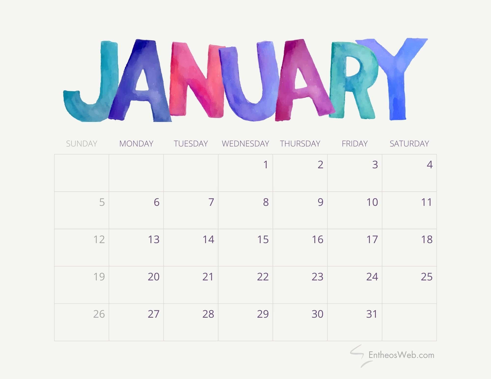 Blank Calendar 2025 Planner