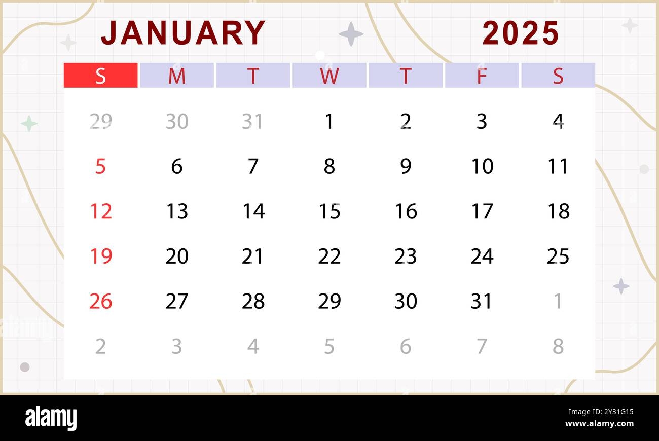Cute Blank Printable Monthly Calendar 2025