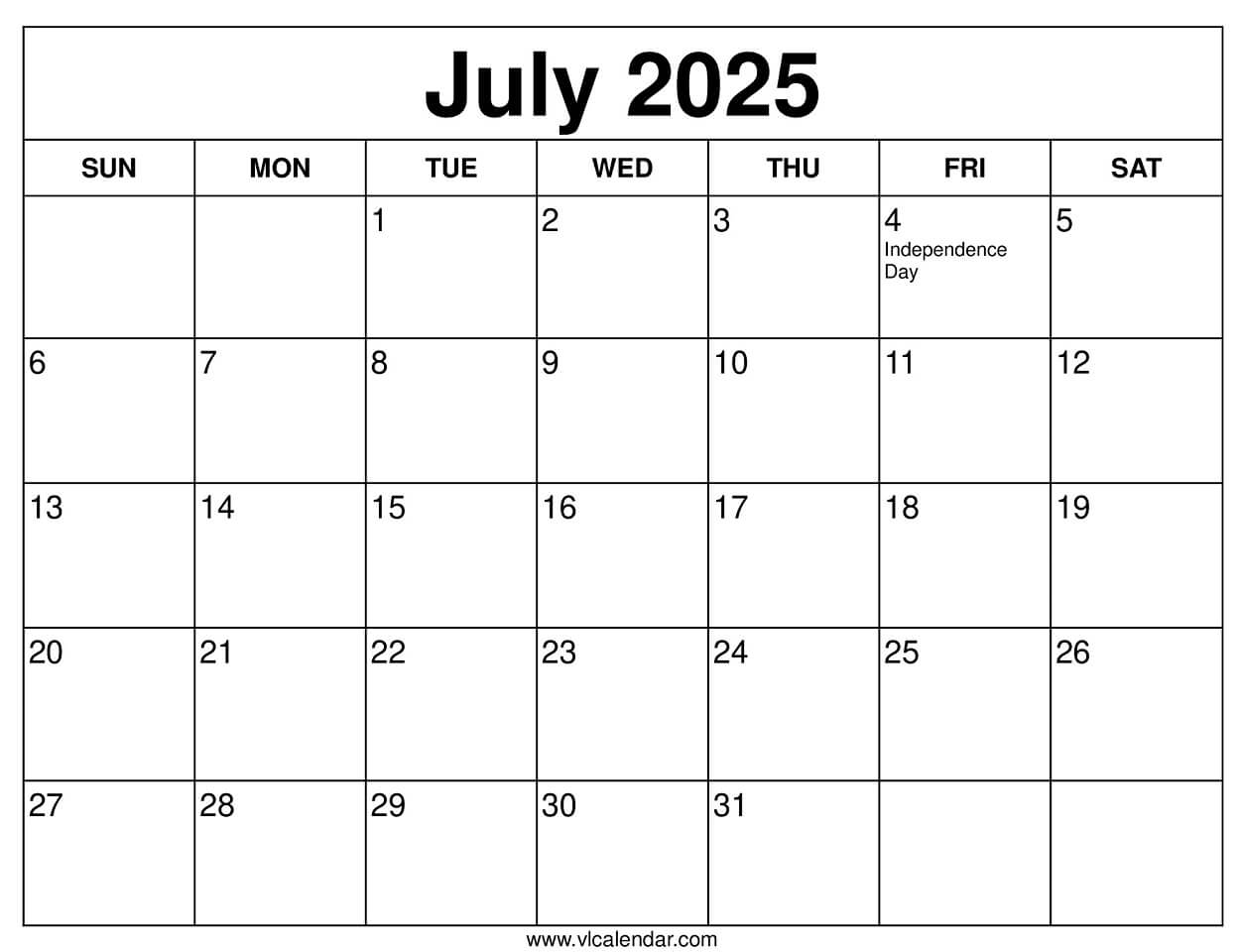 July 2025 Calendar Free Printable Templates Planning Guide
