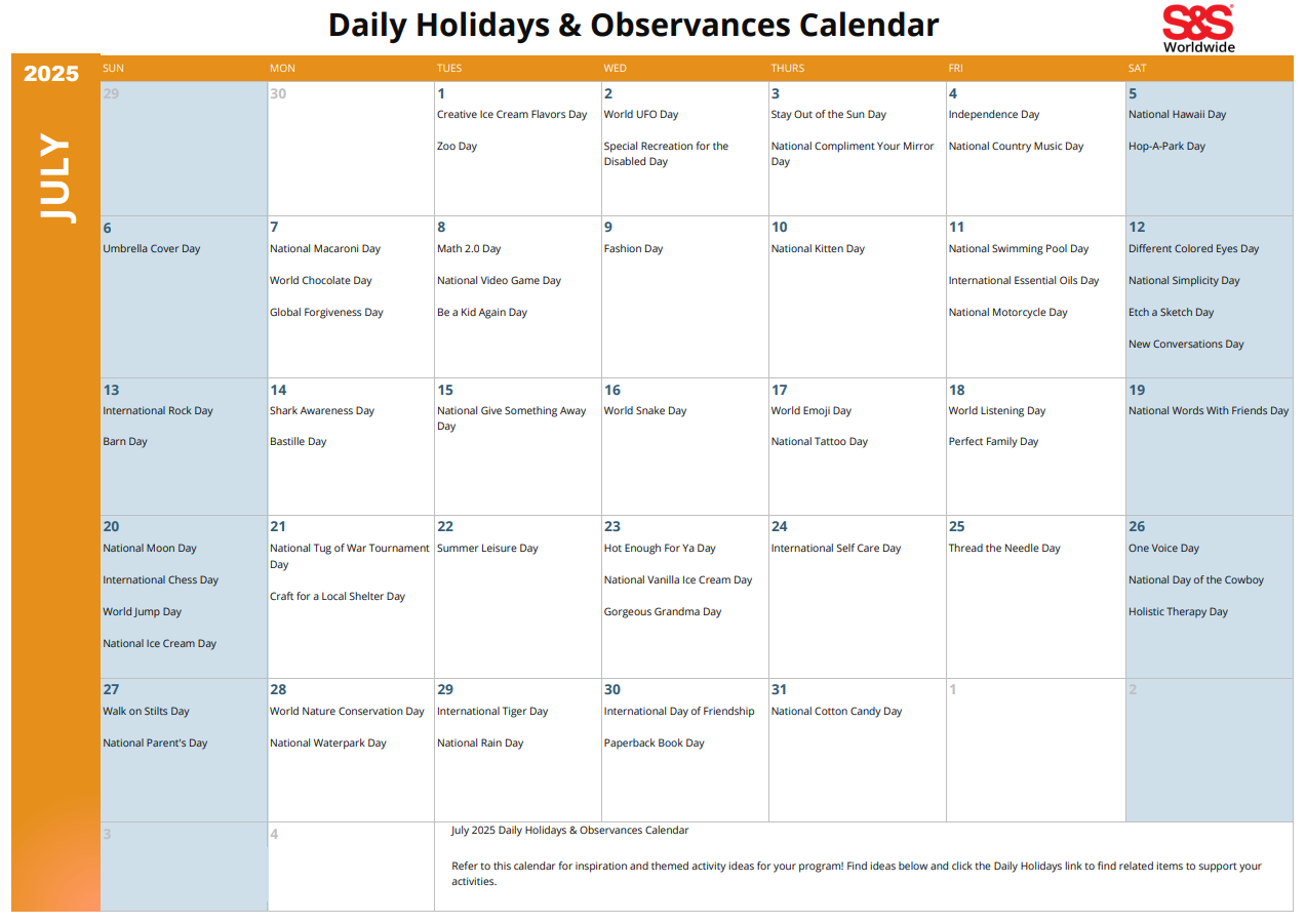 Blank Calendar 2025 Daily Sheet