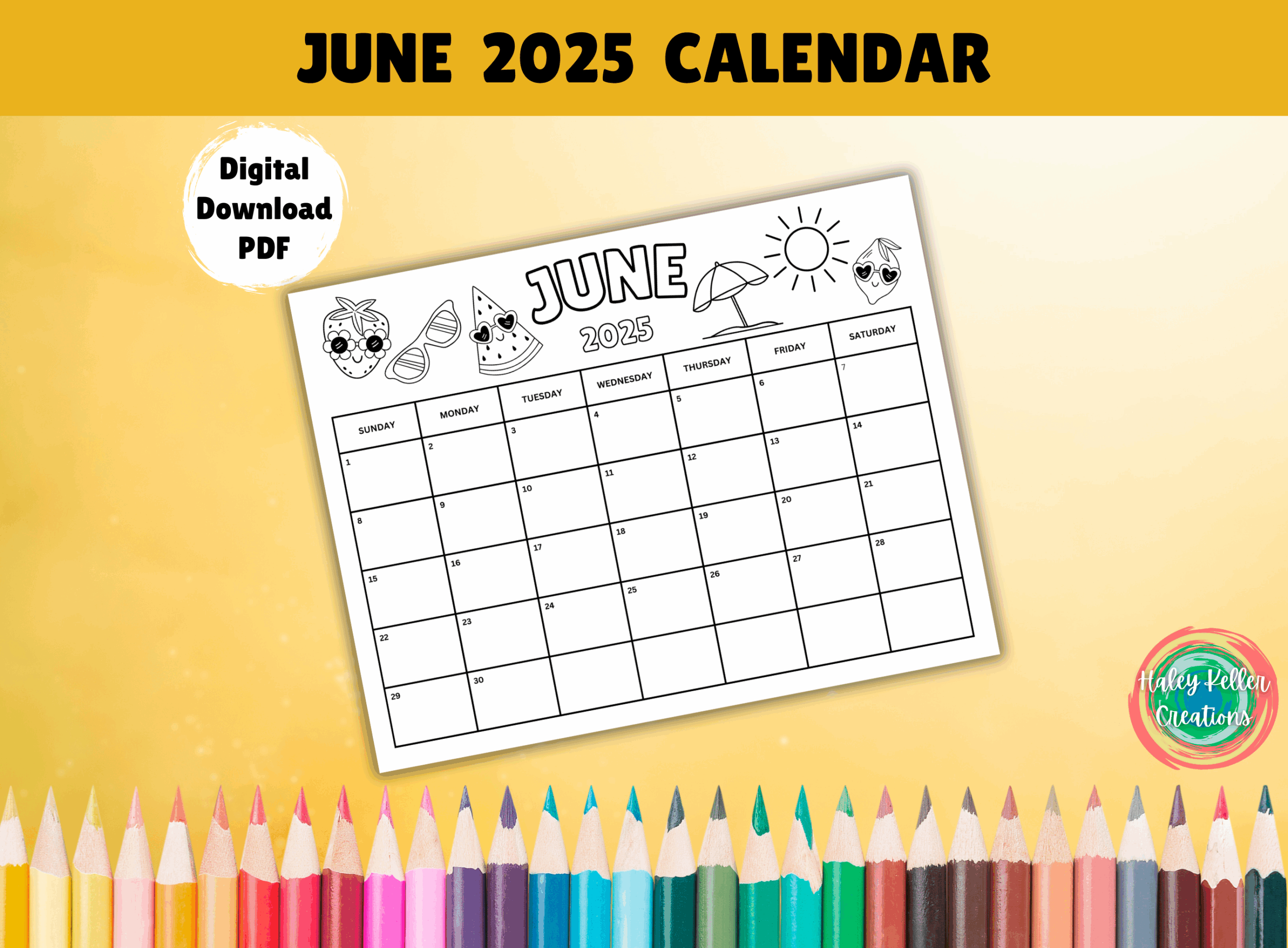 Blank Kid Calendar 2025 Classroom