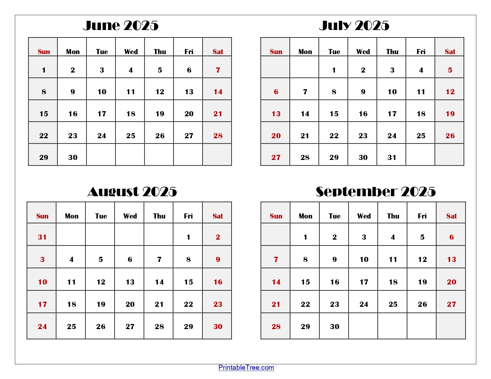 Blank September 2025 Monthly Calendar
