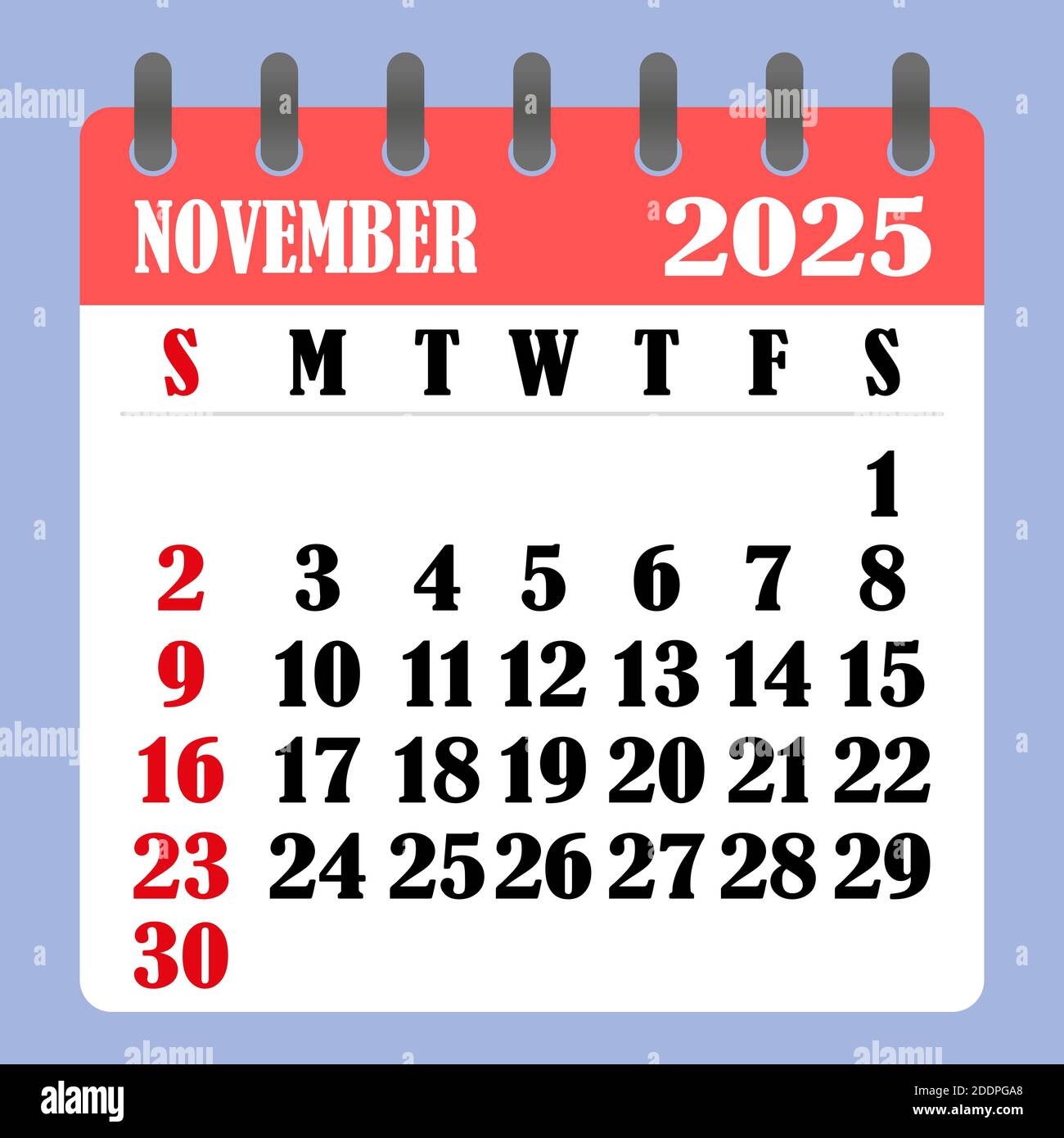 Calendar Nov 2025 Blank
