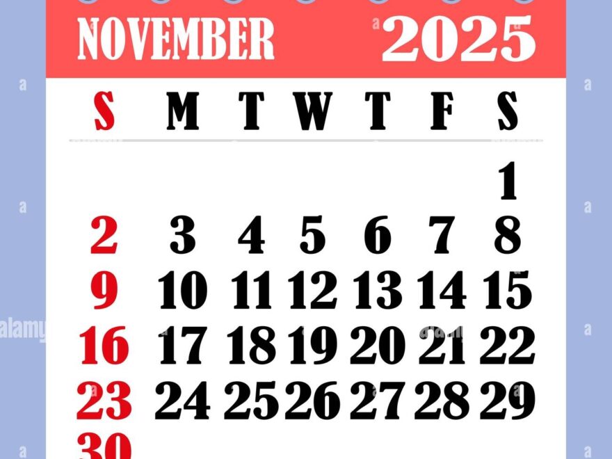 Letter Calendar For November 2025 The Week Begins On Sunday Time Planning And Schedule Concept Flat Design Removable Calendar For The Month Vect Stock Vector Image Art Alamy