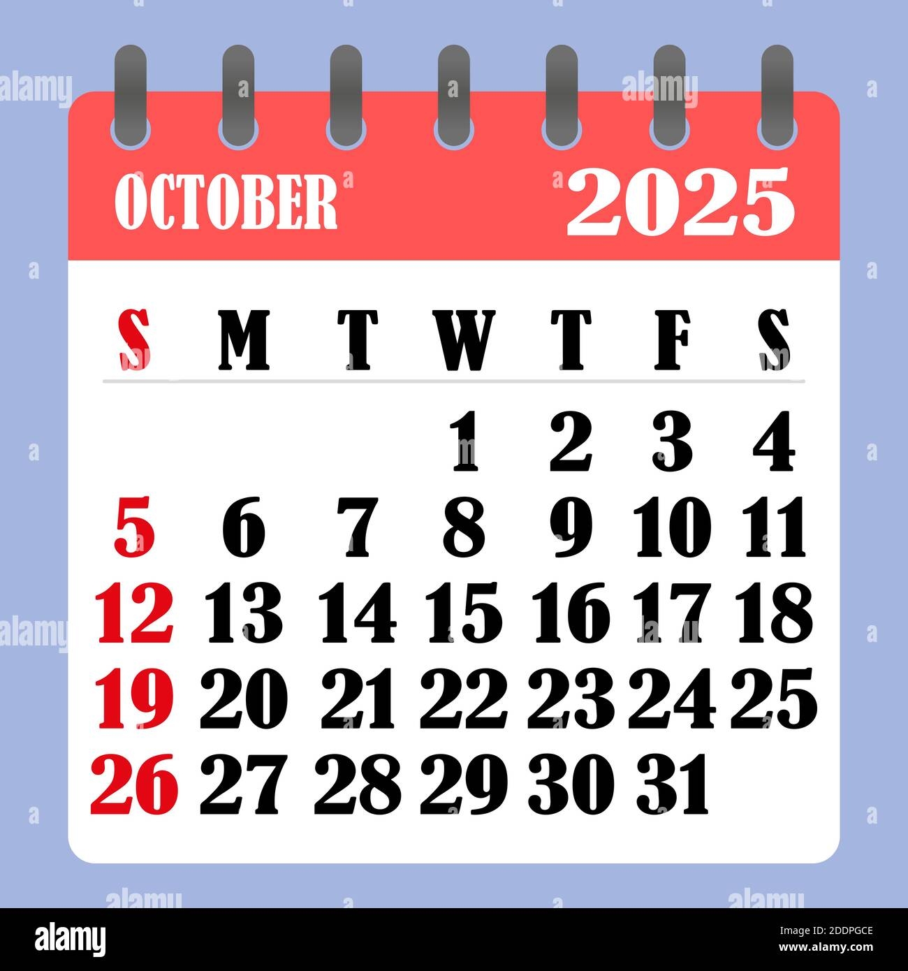 October Blank Calendar 2025