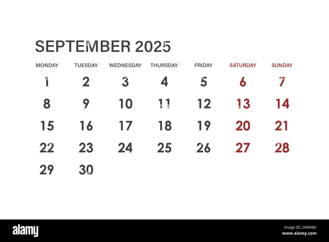 Blank Sept Calendar 2025