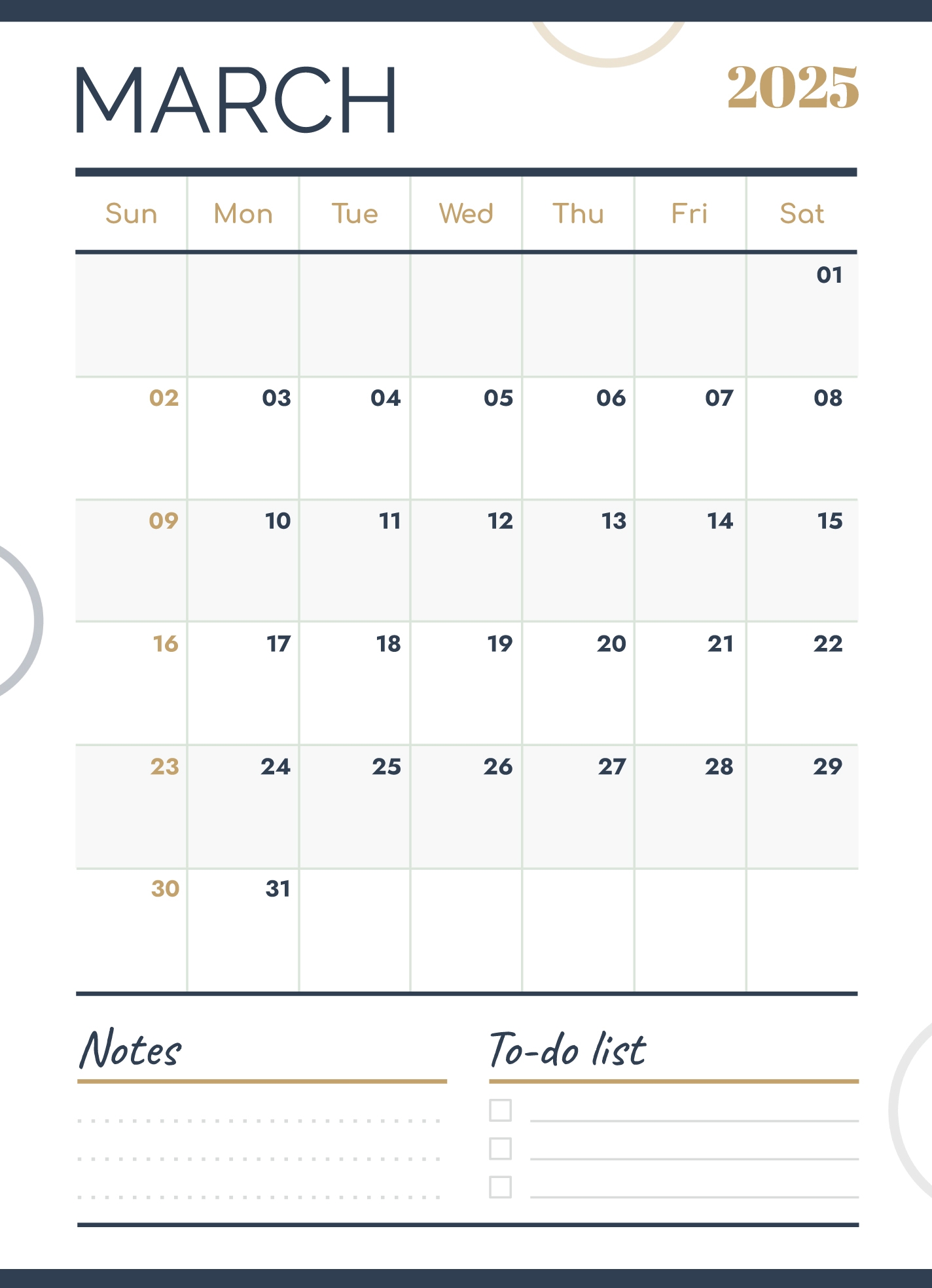 March 2025 Calendar Free Google Docs Template Gdoc io