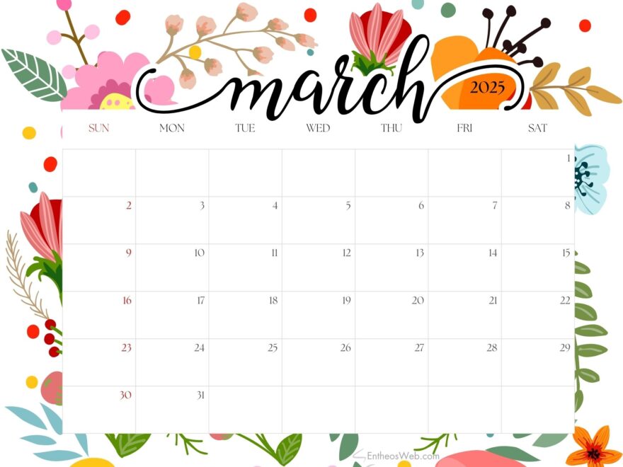 March 2025 Calendar Free PDF Printables EntheosWeb