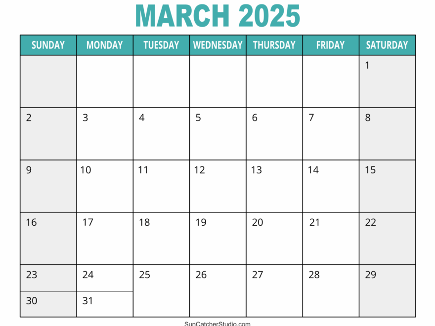 March 2025 Calendar Free Printable Free Printables Monograms Design Tools Patterns DIY Projects