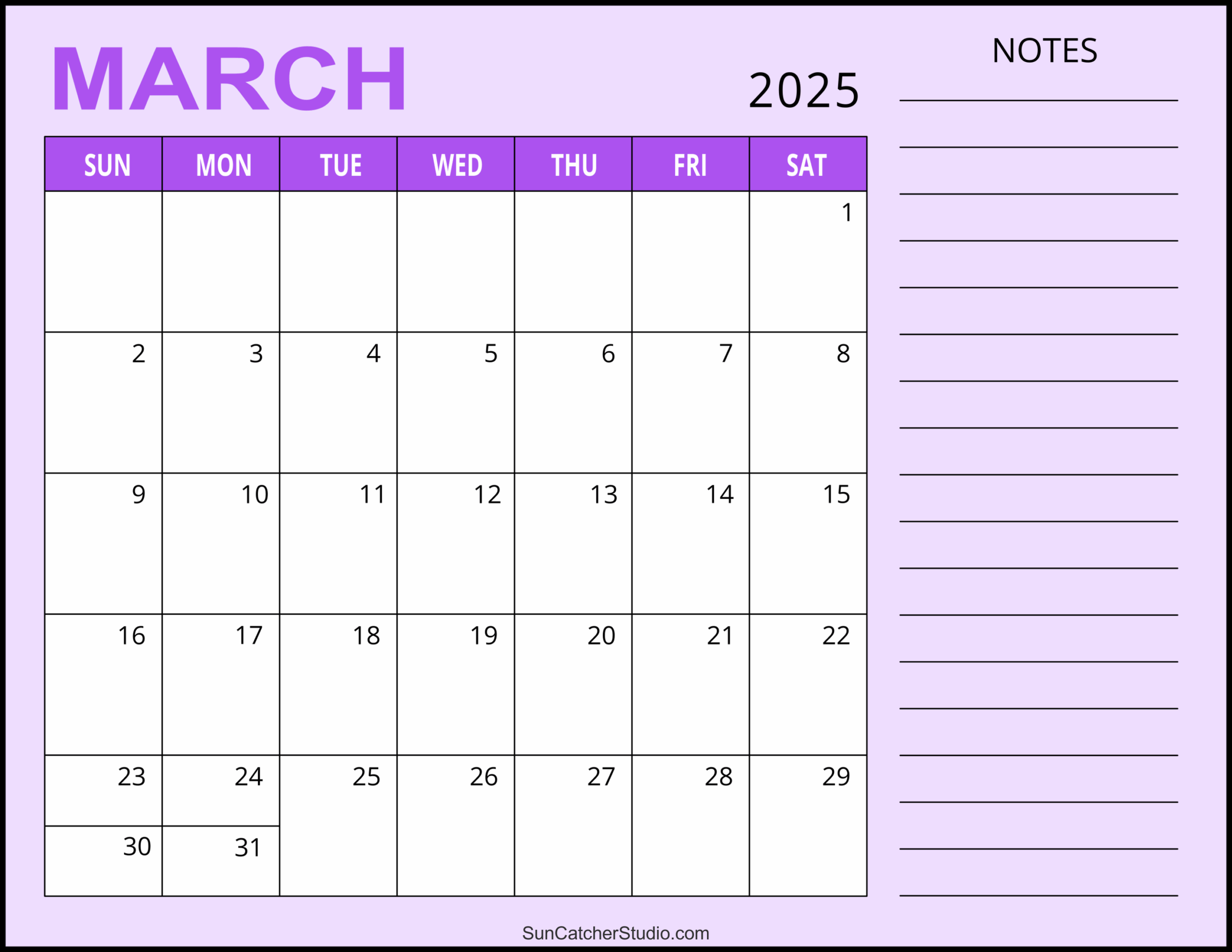 March 2025 Calendar Free Printable Free Printables Monograms Design Tools Patterns DIY Projects