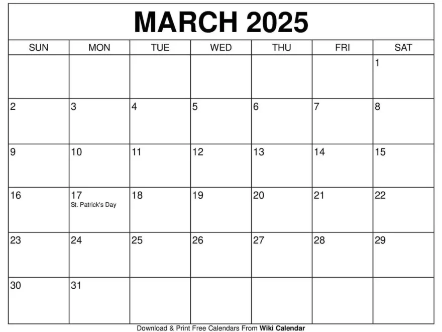 March 2025 Calendar Printable Templates More