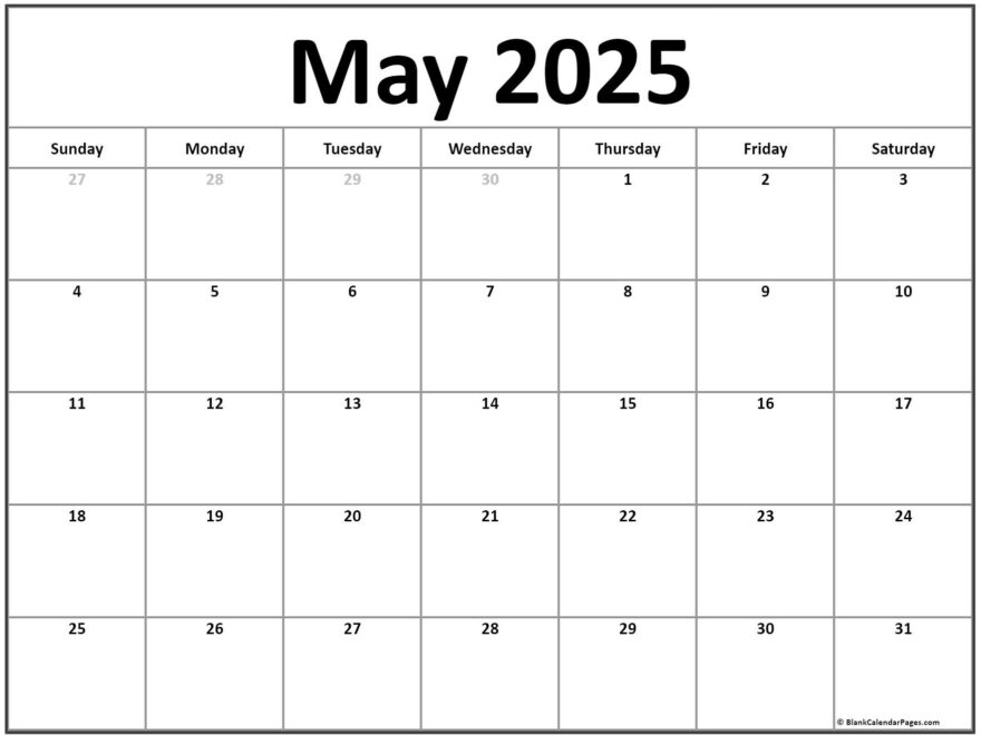 May 2025 Calendar Free Printable Calendars