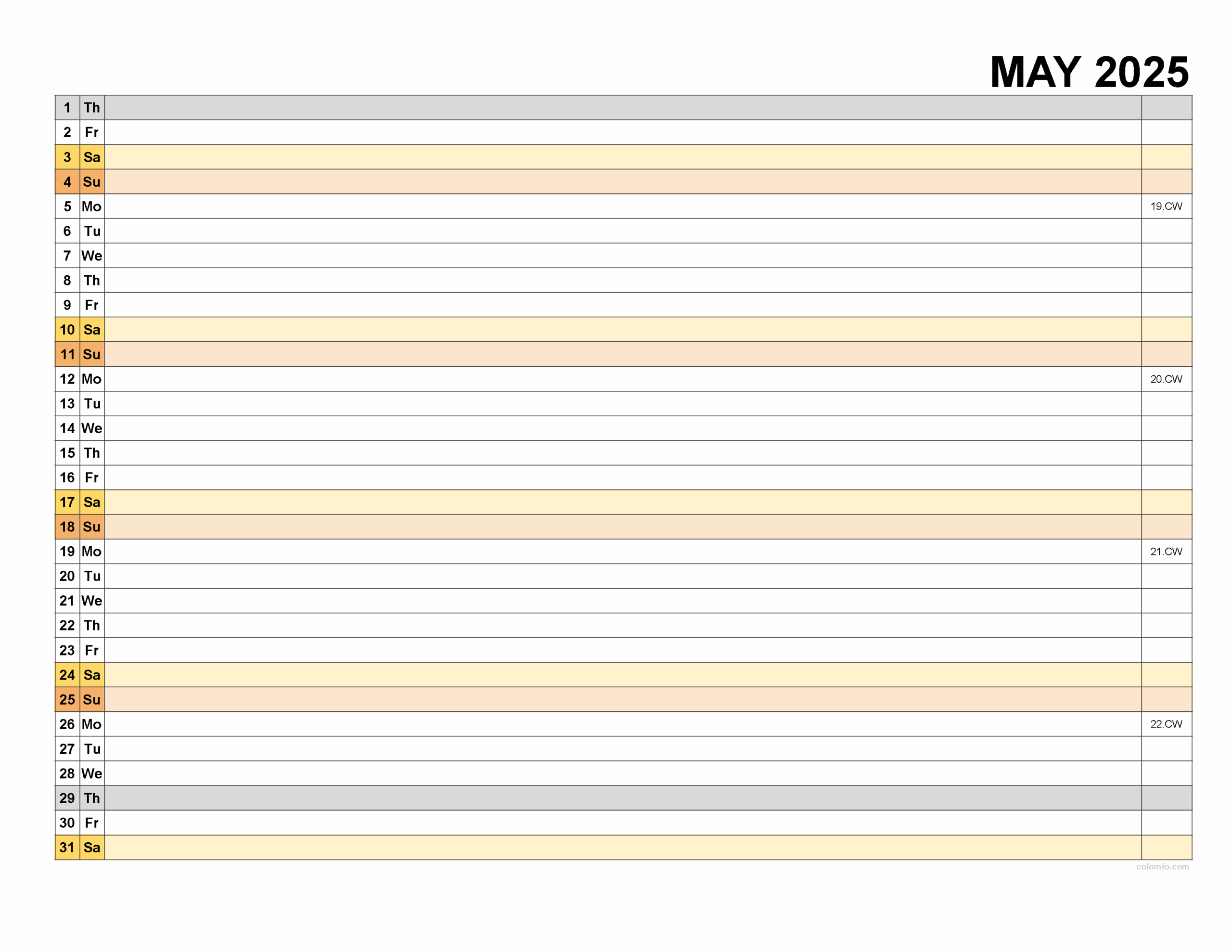 Blank Calendar 2025 No Downloads