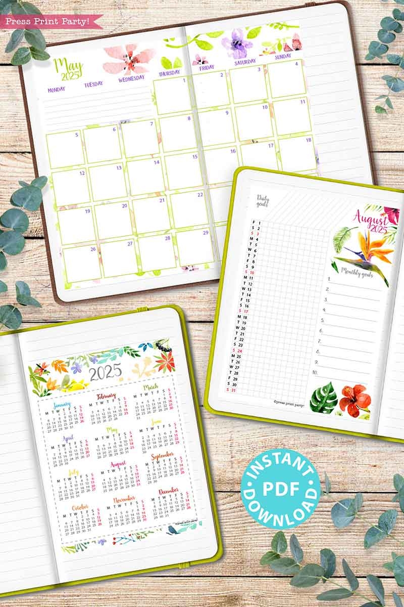 Blank 2025 Monthly Calendar Monday Start